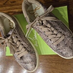 Sam Edelman Women's Snake Print Sneakers - Brown